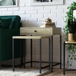 Wohnen Beistelltisch Duo in Eiche Optik - Almaron (zweiteilig)