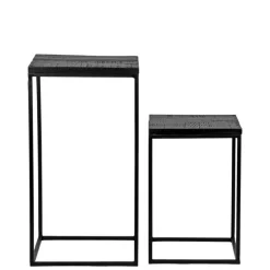 Wohnen Beistelltisch Duo in Schwarz - Asnada (zweiteilig)