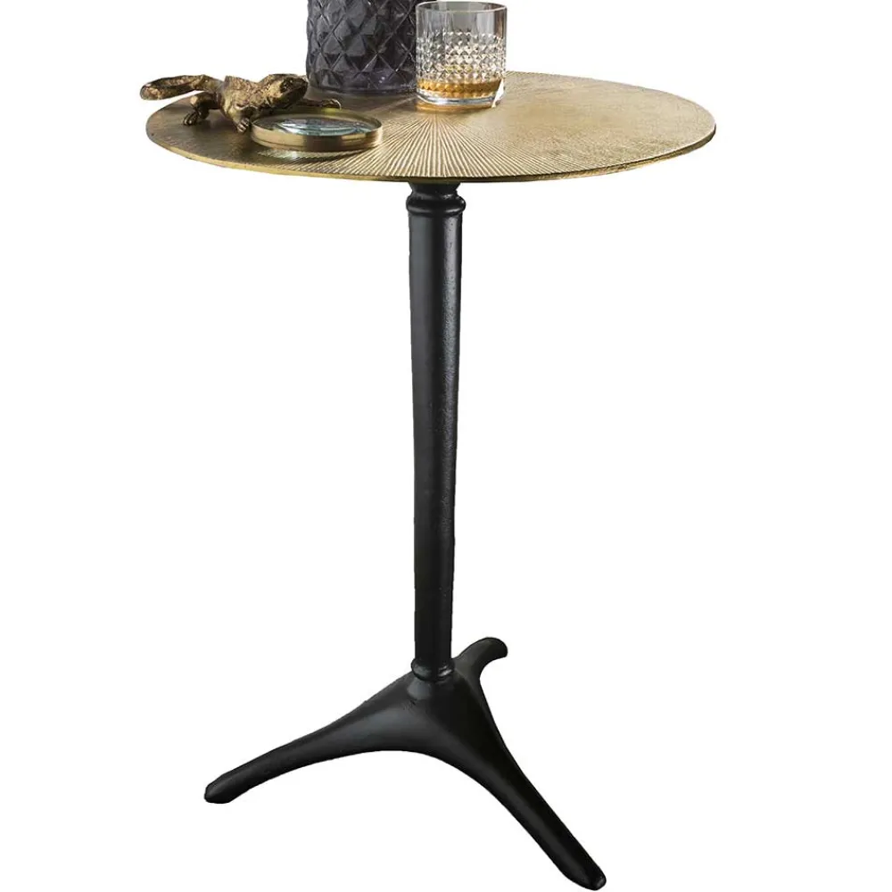 Wohnen Beistelltisch in Altgold & Schwarz - Gomeria