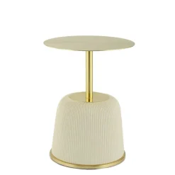 Wohnen Beistelltisch in Gold und Cremeweiß - Dancer