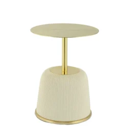 Wohnen Beistelltisch in Gold und Cremeweiß - Dancer