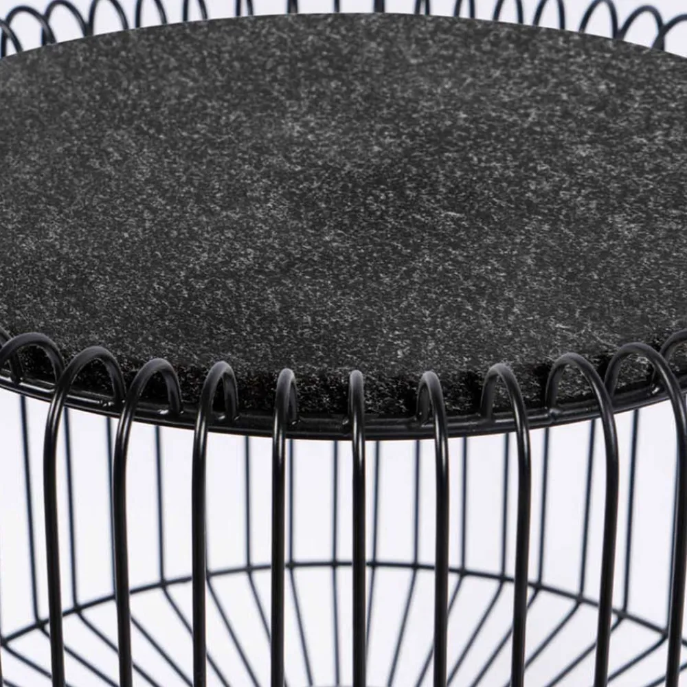 Wohnen Schwarze Möbel|Tische*Beistelltisch in Schwarz Marmorplatte - Davork