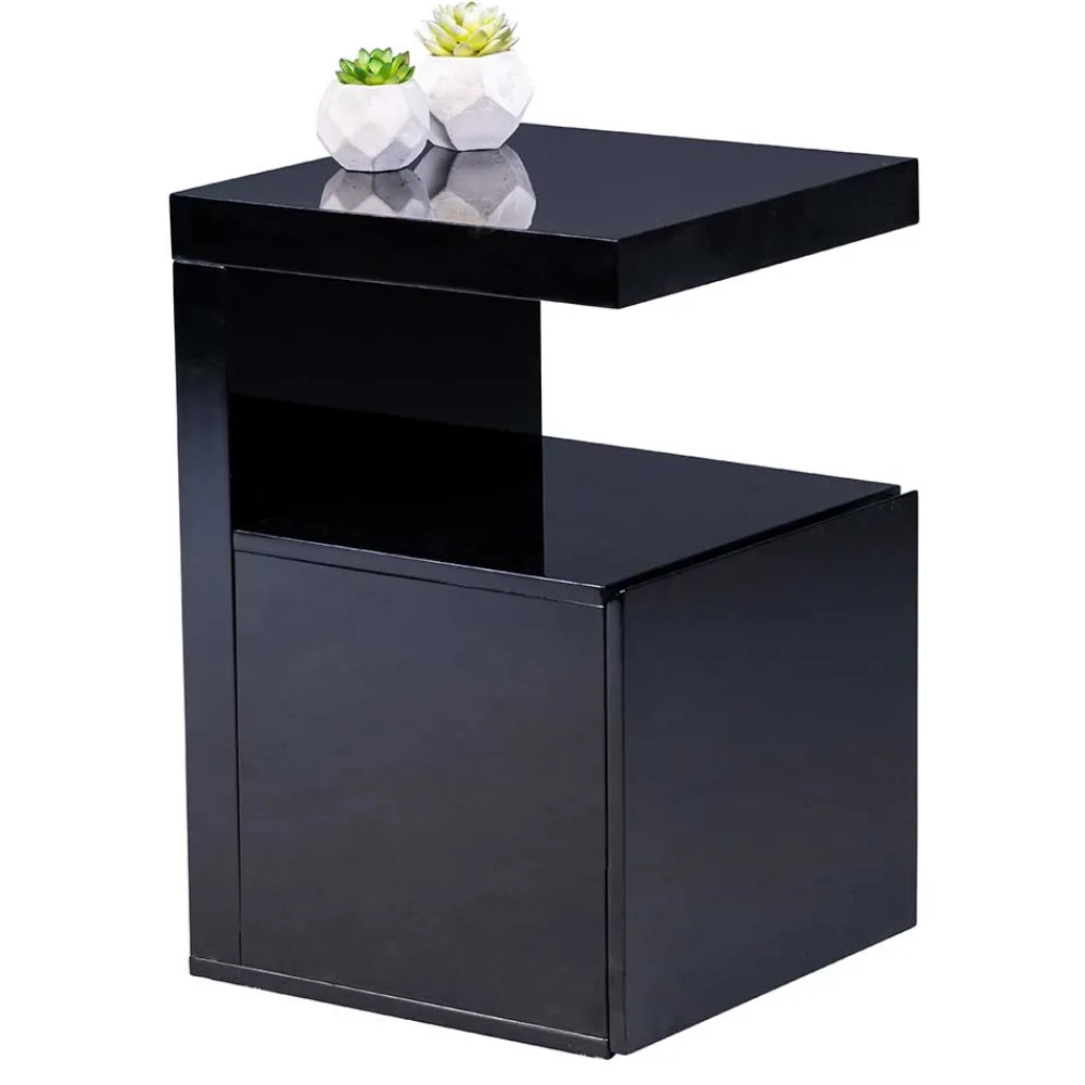 Wohnen Beistelltisch mit Auszug in Schwarz - Andasenia