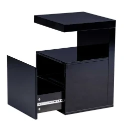 Wohnen Beistelltisch mit Auszug in Schwarz - Andasenia