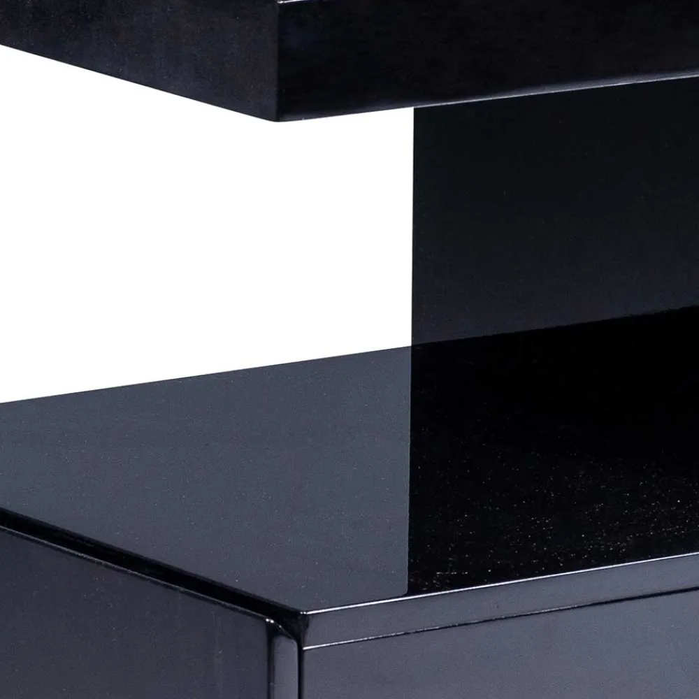 Wohnen Beistelltisch mit Auszug in Schwarz - Andasenia