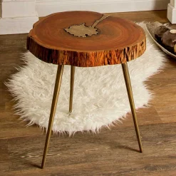 Wohnen Designermöbel|Telefontische*Beistelltisch mit Baumscheibe Platte - Sibyella