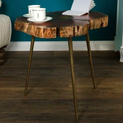 Wohnen Designermöbel|Telefontische*Beistelltisch mit Baumscheibe Platte - Sibyella