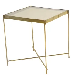 Wohnen Telefontische*Beistelltisch mit Glasplatte quadratisch - Ponimo