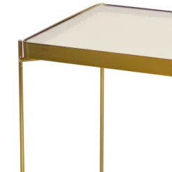 Wohnen Telefontische*Beistelltisch mit Glasplatte quadratisch - Ponimo