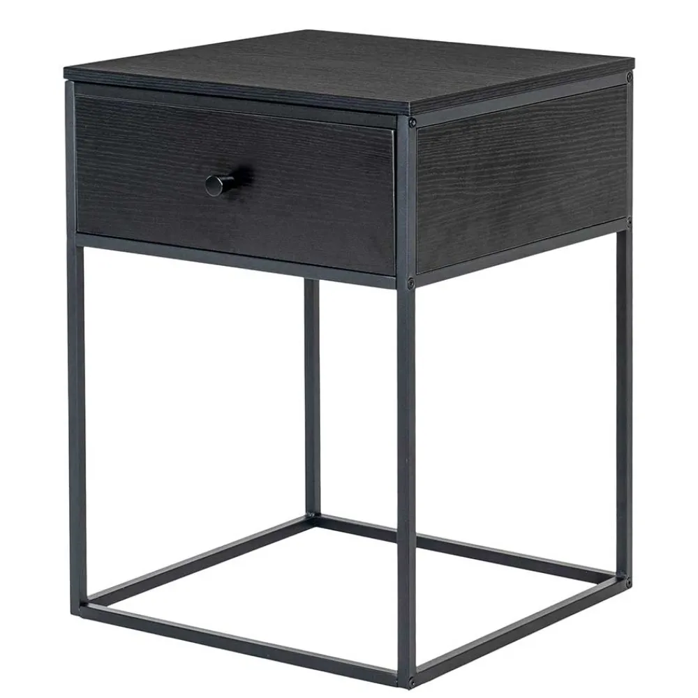 Wohnen Telefontische*Beistelltisch mit Schublade in Schwarz - Esbessa