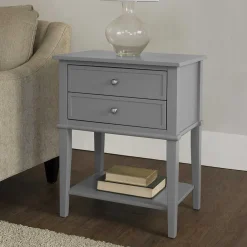 Wohnen Beistelltisch mit Schubladen in Grau - Lurya