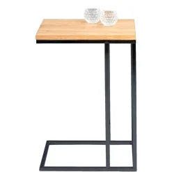 Wohnen Massivholzmöbel|Küchentische*Beistelltisch mit Wildeiche geölt Tanja & Metall Schwarz lackiert