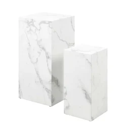 Wohnen Beistelltisch Set in Marmor Optik - Buryas (zweiteilig)