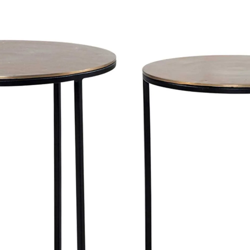 Wohnen Beistelltisch Trio in Gold - Simorica (dreiteilig)