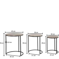 Wohnen Beistelltisch Trio in Gold - Simorica (dreiteilig)