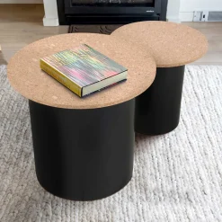 Wohnen Beistelltische mit Korkplatte - Gaddy (zweiteilig)