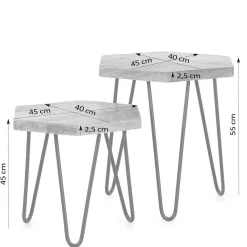 Wohnen Telefontische*Beistelltische sechseckig aus Mangoholz - Pulaudio (zweiteilig)