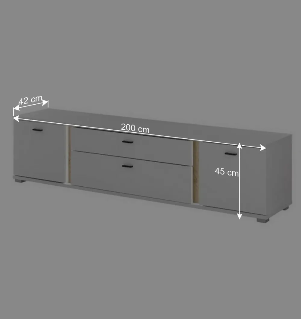 Wohnen Beleuchtete TV Kommode mit 200 cm Breite - Racelyn