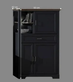 Wohnen Beleuchtete TV Wohnwand Landhaus - Thumbs (vierteilig)