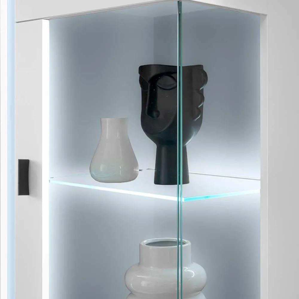 Wohnen Beleuchteter Vitrinenschrank 125 cm hoch - Tirol