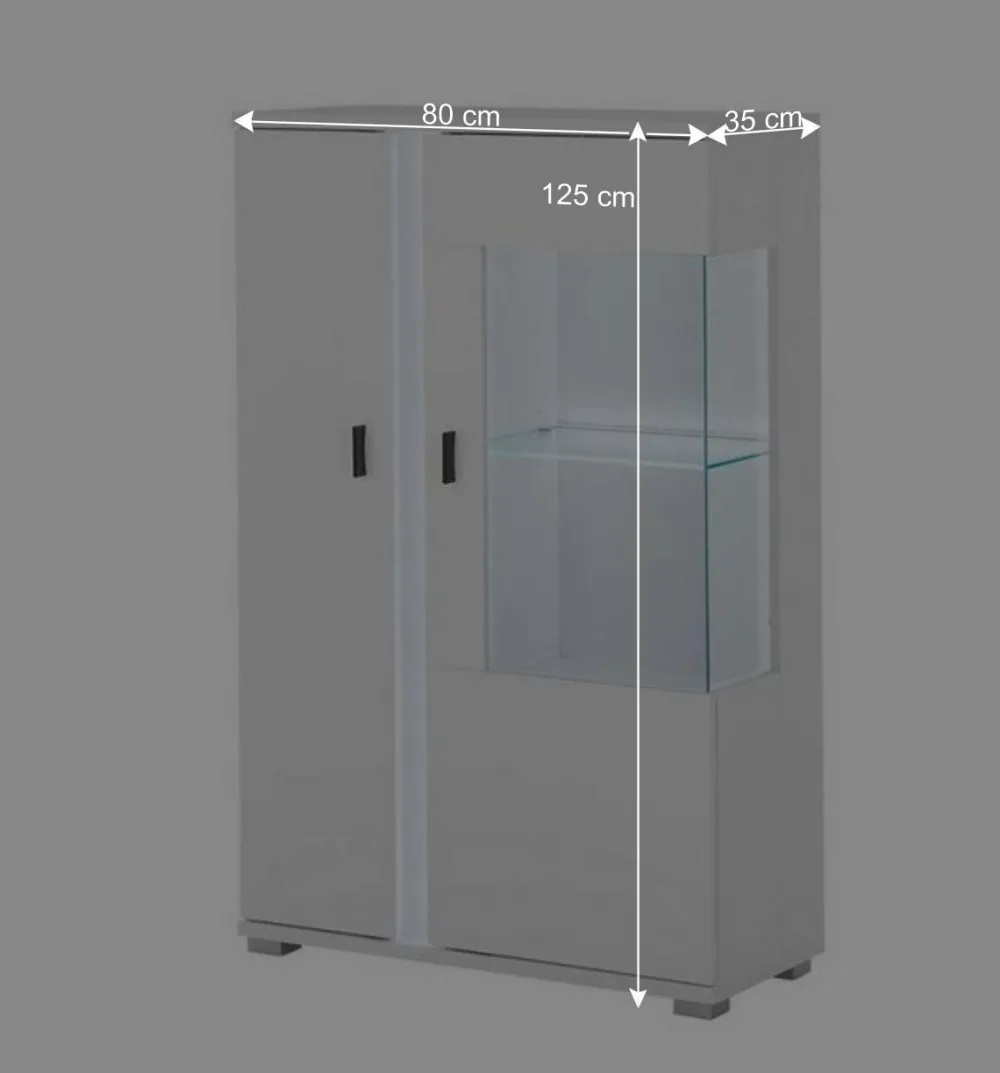 Wohnen Beleuchteter Vitrinenschrank 125 cm hoch - Tirol