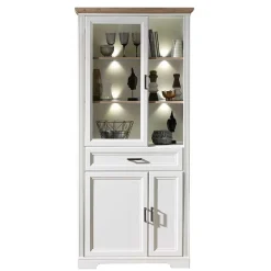 Wohnen Vitrinen|Wohnzimmer-Vitrinen*Beleuchteter Vitrinenschrank im Country Style - Sinolita