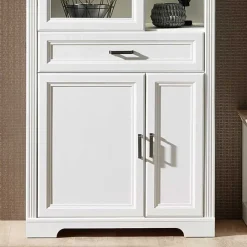 Wohnen Vitrinen|Wohnzimmer-Vitrinen*Beleuchteter Vitrinenschrank im Country Style - Sinolita