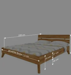 Wohnen Überlanges Bett aus massiver Wildeiche - Eavy II