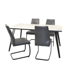 Wohnen Beton Optik Tisch & Schwingstühle - Grenados (fünfteilig)