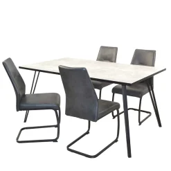 Wohnen Beton Optik Tisch & Schwingstühle - Grenados (fünfteilig)