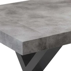 Wohnen Loft Möbel|Industrial Möbel*Betonoptik Ausziehtisch mit zwei Einlegeplatten - Relisa