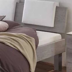 Wohnen Jugendbetten*Betonoptik Bett & Nachtkommoden - Greyna (dreiteilig)