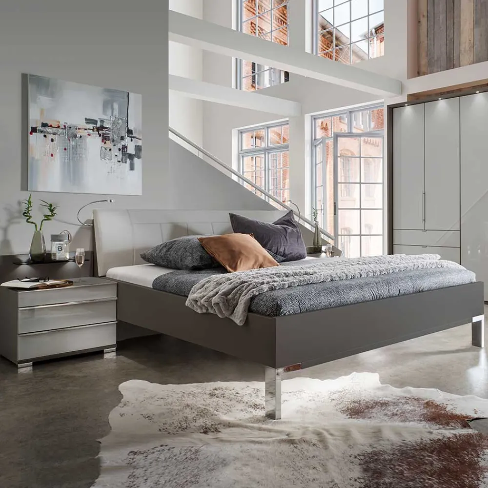 Wohnen Bett & Nachtkommoden Set - Ocavado (dreiteilig)