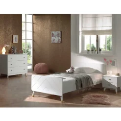 Wohnen Jugendzimmer Komplett*Bett & Nachtkonsole & Kommode - Zimventa I (dreiteilig)