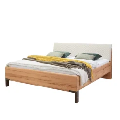 Wohnen Bett Anlage in Kernbuche & Beige - Krofun I (dreiteilig)