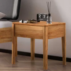 Wohnen Naturholzmöbel|Betten*Bett aus Wildbuche massiv und Kunstleder - Padricio