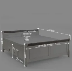 Wohnen Skandinavische Möbel*Bett Caneon in Weiß Grau