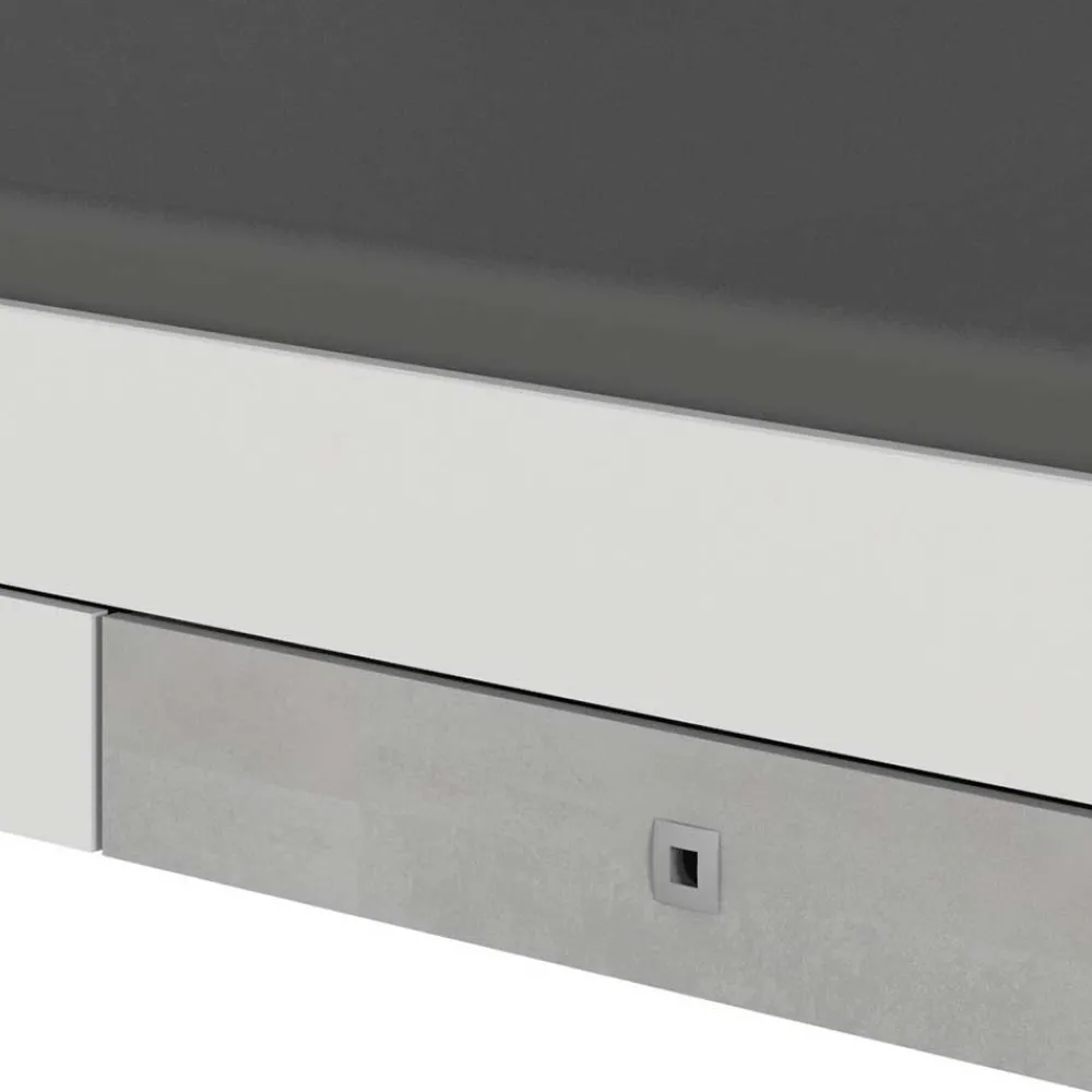 Wohnen Bett in Weiß & Lichtgrau Beton Optik - Orsidio