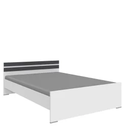 Wohnen Jugendbetten*Bett in Weiß mit Dunkelgrau - Tamba
