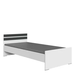 Wohnen Jugendbetten*Bett in Weiß mit Dunkelgrau - Tamba