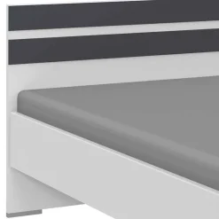 Wohnen Jugendbetten*Bett in Weiß mit Dunkelgrau - Tamba