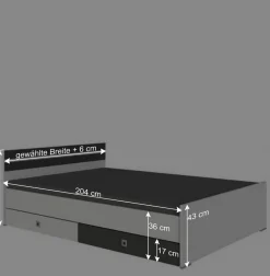 Wohnen Jugendbetten*Bett in Weiß mit Dunkelgrau - Tamba