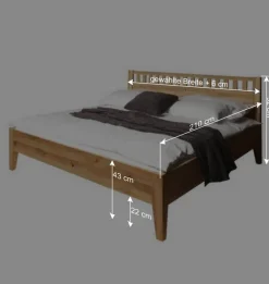 Wohnen Bett Masdamos aus Wildeiche Massivholz