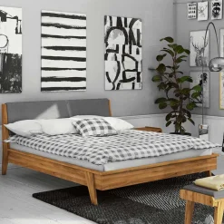 Wohnen Retro Möbel*Bett mit 210cm Länge aus Wildeiche - Hardus