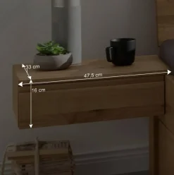 Wohnen Bett mit vier Schubladen aus Wildeiche - Zennian (dreiteilig)