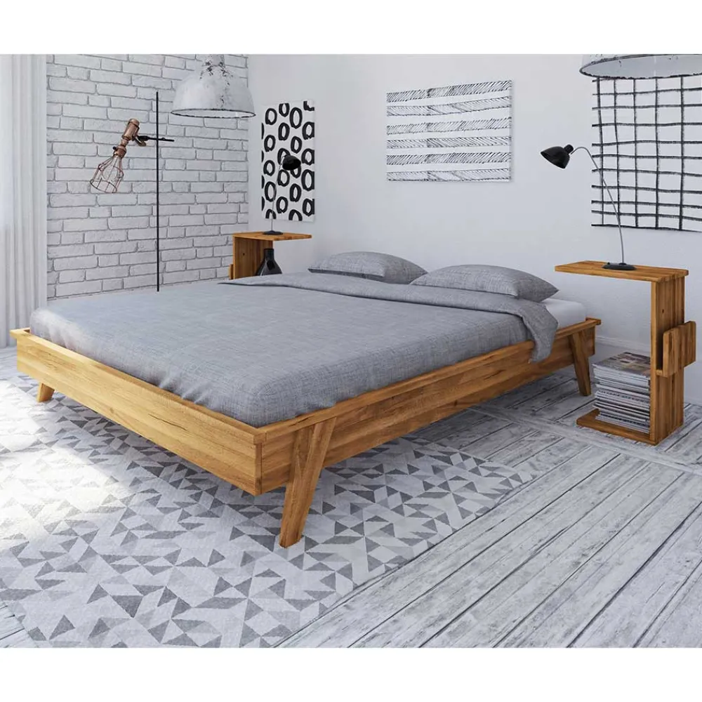 Wohnen Bett ohne Kopfteil & Nachttische - Hardus (dreiteilig)