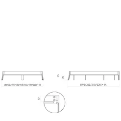 Wohnen Bett ohne Kopfteil aus Kernbuche Massivholz - Bracco