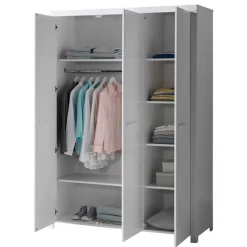 Kinder Wohnen Bett und Nachtkommode und Schrank Set - Ellen