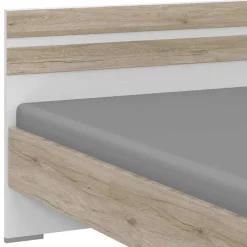 Wohnen Bettgestell in Eiche San Remo Dekor & Weiß - Abrud