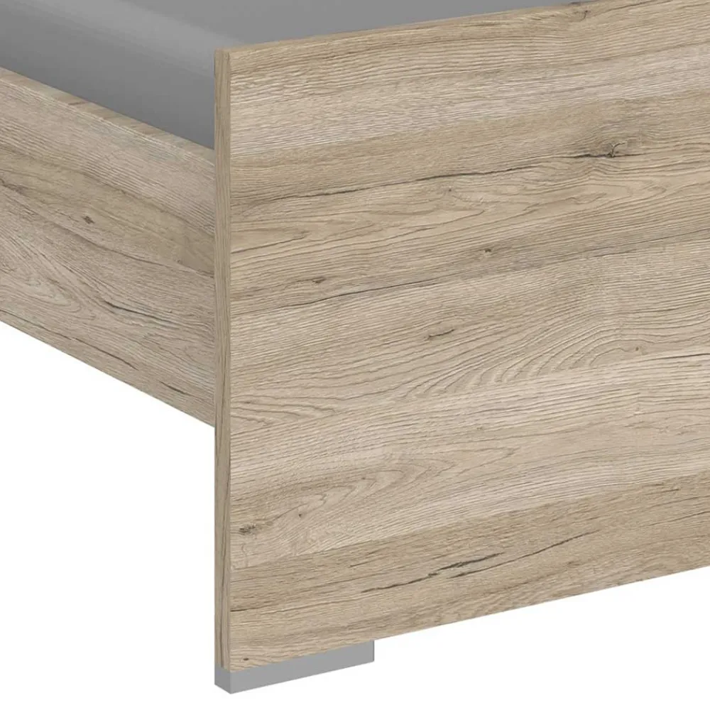 Wohnen Bettgestell in Eiche San Remo Dekor & Weiß - Abrud